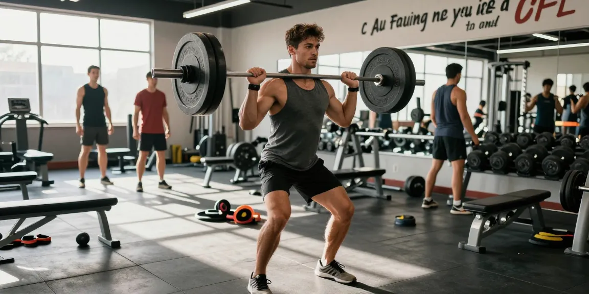 Anabolika kaufen für Muskelaufbau in modernem Fitnessstudio mit Bodybuilder beim Training.