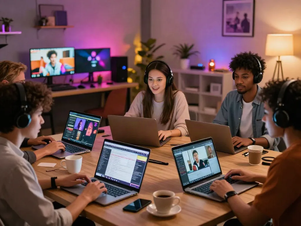 Engaging porn chat interaction scene featuring diverse users in a lively online chat room.