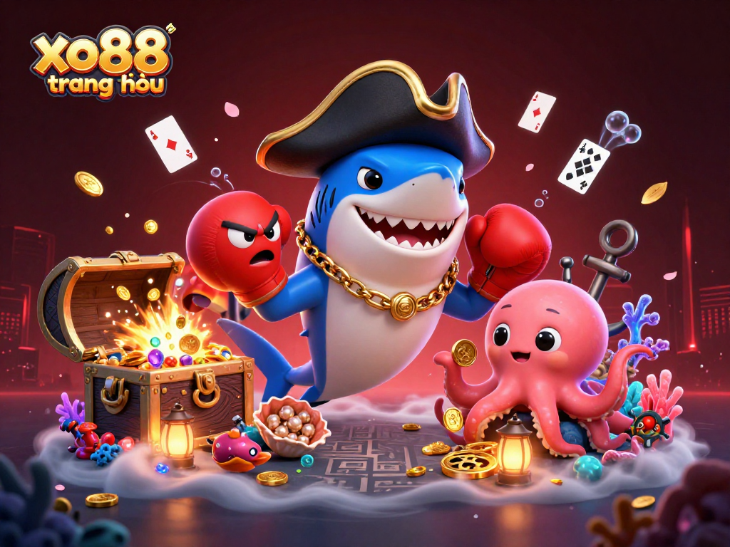 Engage in exciting betting adventures with xo88 trang chủ, featuring vibrant 3D characters in a captivating underwater treasure scene.