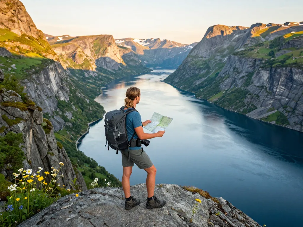 Erleben Sie Urlaub in Skandinavien mit atemberaubenden Ausblicken auf norwegische Fjorde und Abenteuer.
